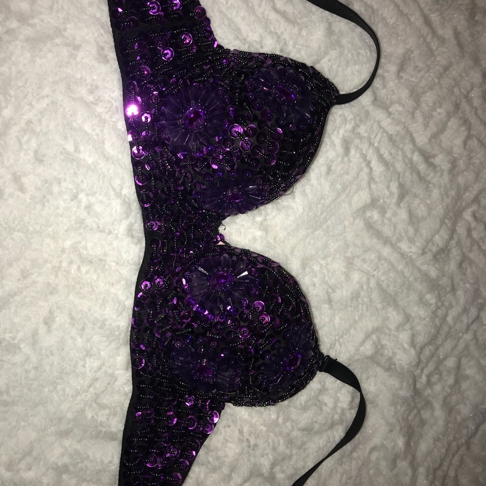 Sparkly purple rave bra